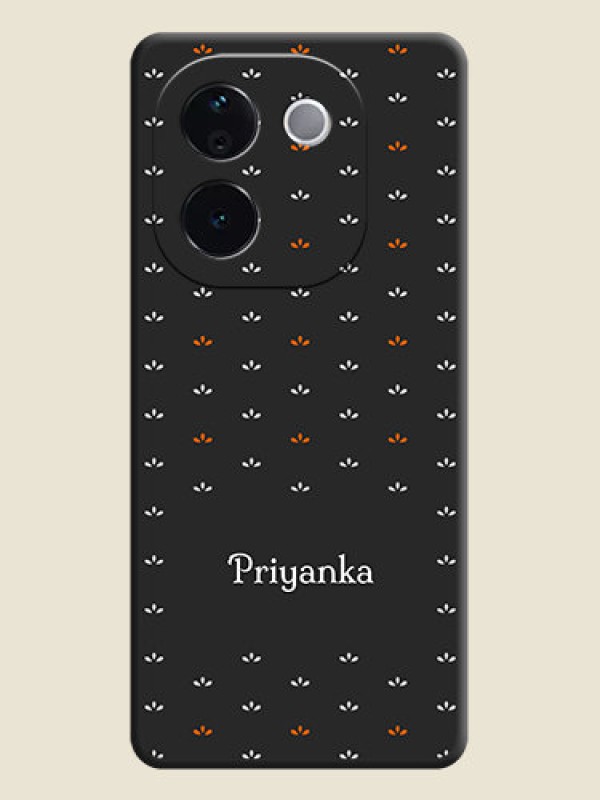 Custom Simple Pattern With Custom Text On Space Black Custom Soft Matte Mobile Back Cover - Vivo T3 Pro 5G