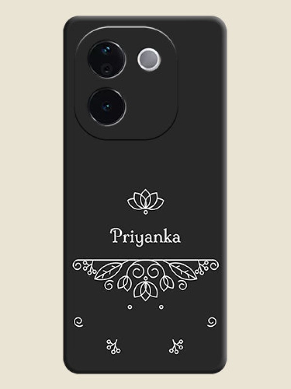 Custom Lotus Garden Custom Text On Space Black Custom Soft Matte Mobile Back Cover - Vivo T3 Pro 5G