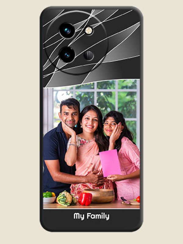Custom Mixed Wave Lines on Photo On Space Black Custom Soft Matte Mobile Back Cover - Vivo T3X 5G