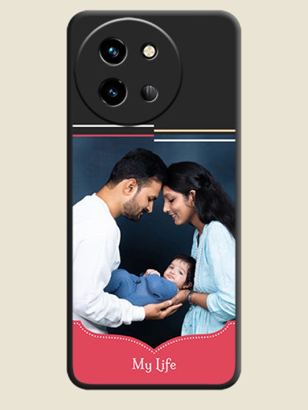 Custom Classic Plain Design with Name On Space Black Custom Soft Matte Mobile Back Cover - Vivo T3X 5G