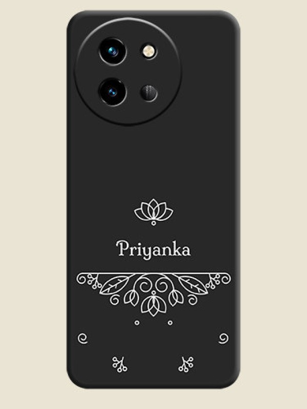 Custom Lotus Garden Custom Text On Space Black Custom Soft Matte Mobile Back Cover - Vivo T3X 5G