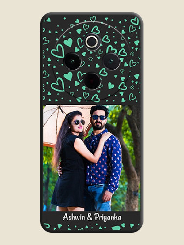 Custom Sea Green Indefinite Love Pattern on Photo On Space Black Custom Soft Matte Mobile Back Cover - Vivo T4 5G