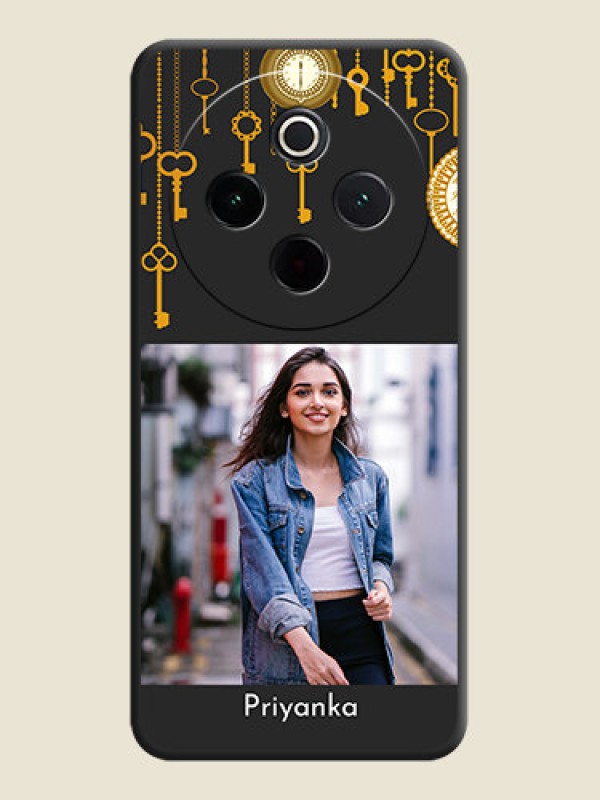 Custom Decorative Design with Text On Space Black Custom Soft Matte Mobile Back Cover - Vivo T4 5G