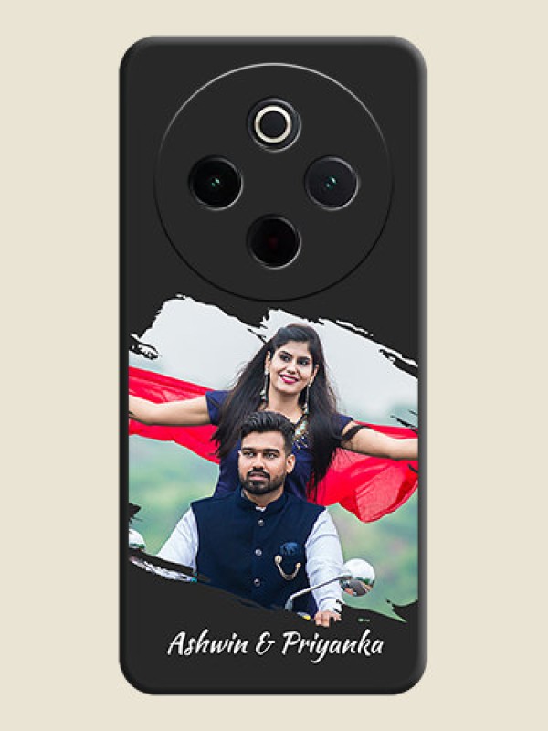 Custom Grunge Brush Strokes on Photo On Space Black Custom Soft Matte Mobile Back Cover - Vivo T4 5G