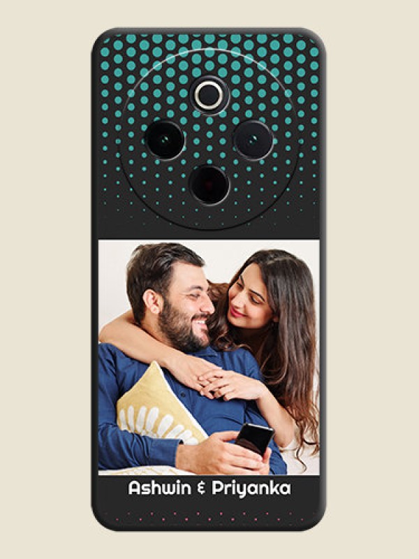 Custom Faded Dots with Grunge Photo Frame and Text On Space Black Custom Soft Matte Mobile Back Cover - Vivo T4 5G