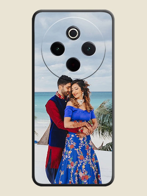 Custom Full Single Pic Upload On Space Black Custom Soft Matte Mobile Back Cover - Vivo T4 5G