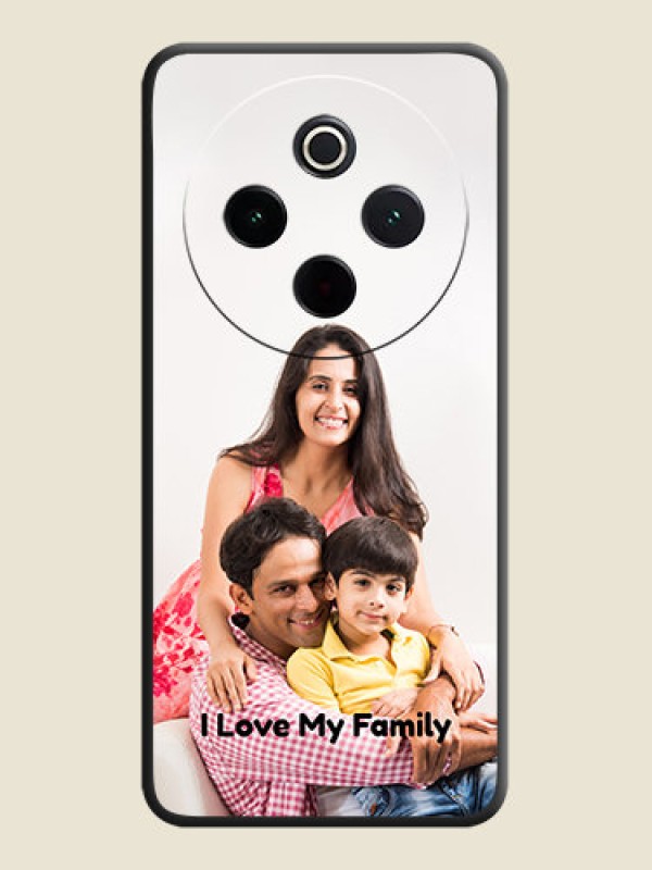 Custom Full Single Pic Upload With Text On Space Black Custom Soft Matte Mobile Back Cover - Vivo T4 5G