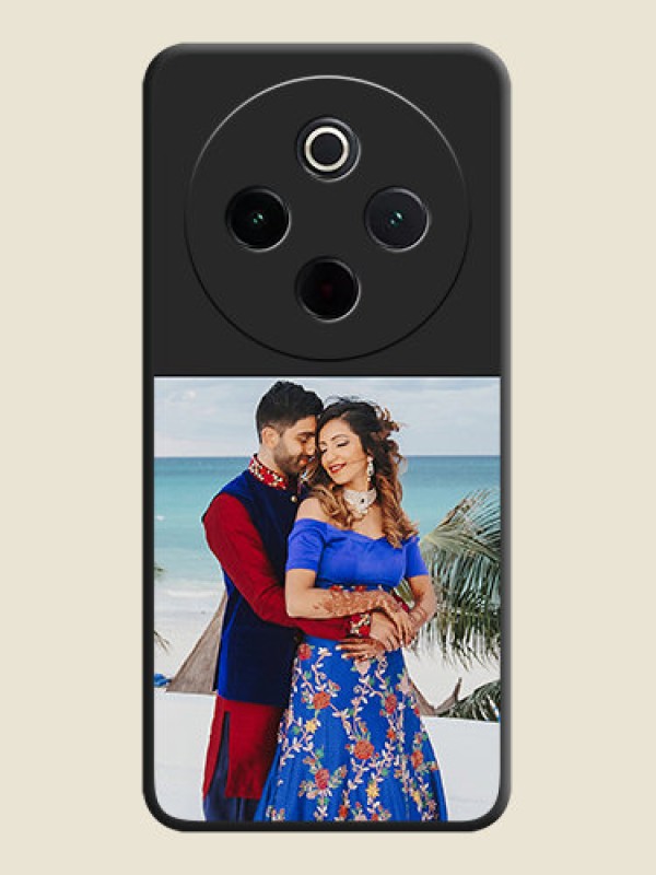 Custom Image Upload With Space Black Color On Custom Soft Matte Mobile Back Cover - Vivo T4 5G