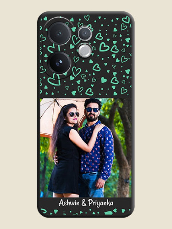 Custom Sea Green Indefinite Love Pattern on Photo On Space Black Custom Soft Matte Mobile Back Cover - Vivo T4 Pro 5G