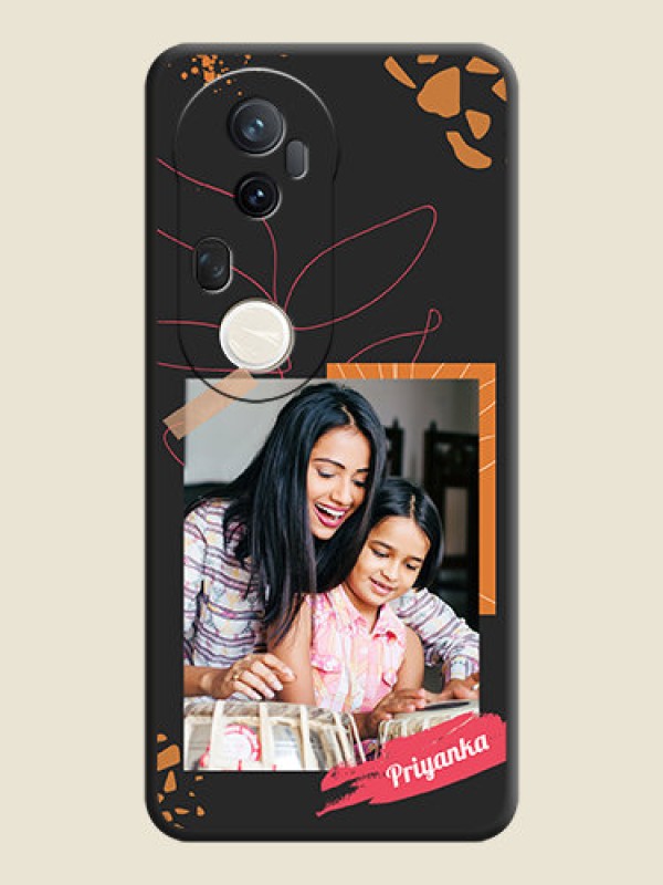 Custom Orange Photo Frame On Space Black Custom Soft Matte Mobile Back Cover - Vivo T4 Ultra 5G