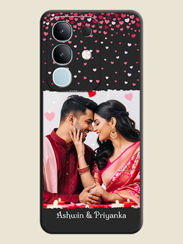 Custom Fall in Love with Your Partner on Photo On Space Black Custom Soft Matte Mobile Back Cover - Vivo T4x 5G