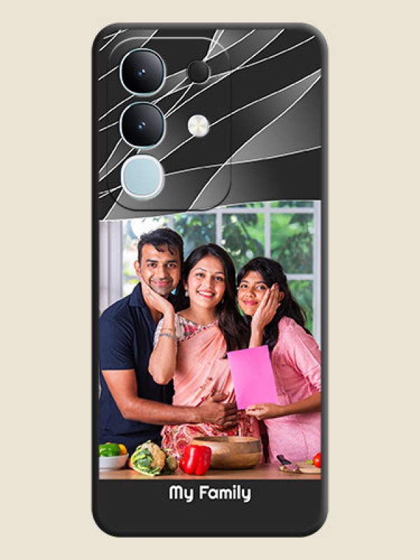 Custom Mixed Wave Lines on Photo On Space Black Custom Soft Matte Mobile Back Cover - Vivo T4x 5G