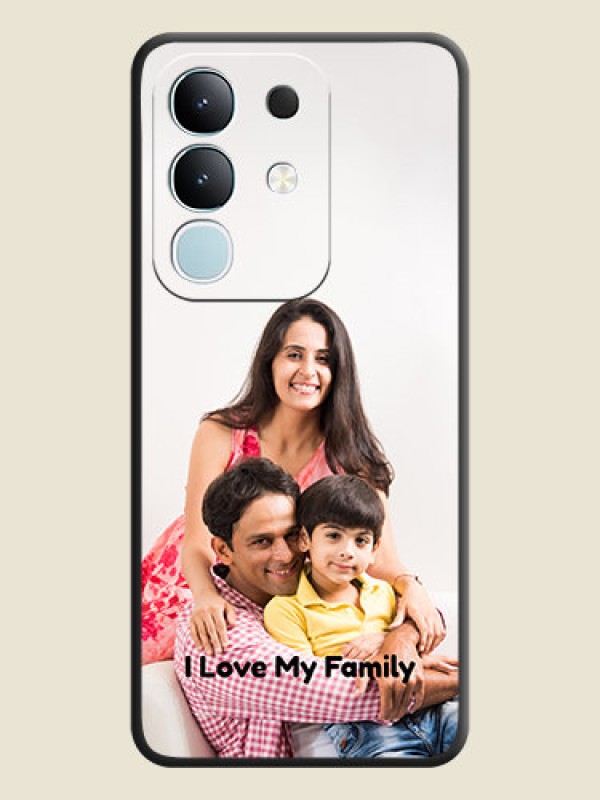 Custom Full Single Pic Upload With Text On Space Black Custom Soft Matte Mobile Back Cover - Vivo T4x 5G