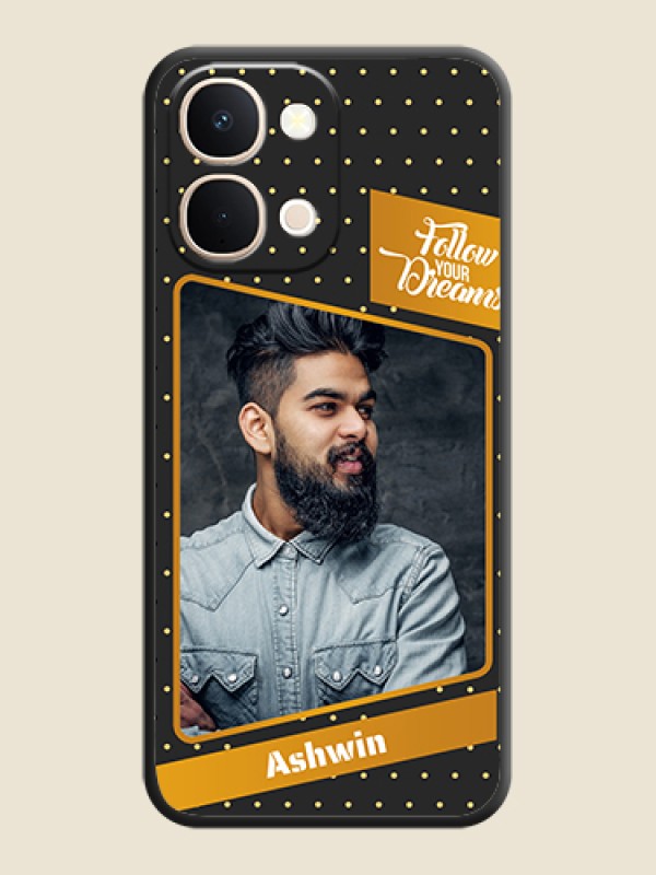 Custom Follow Your Dreams with White Dots On Space Black Custom Soft Matte Mobile Back Cover - Vivo T5X 5G