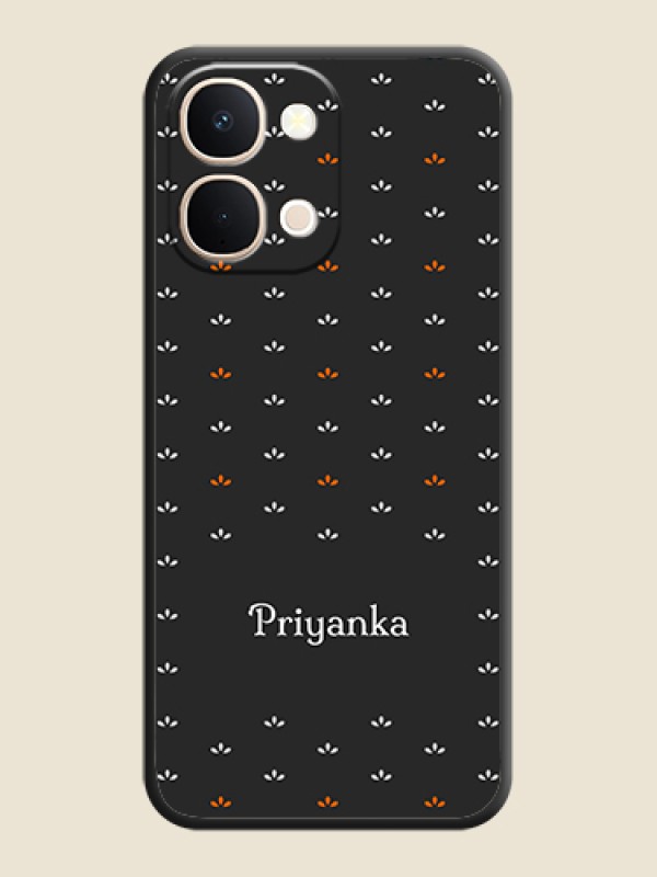 Custom Simple Pattern With Custom Text On Space Black Custom Soft Matte Mobile Back Cover - Vivo T5X 5G