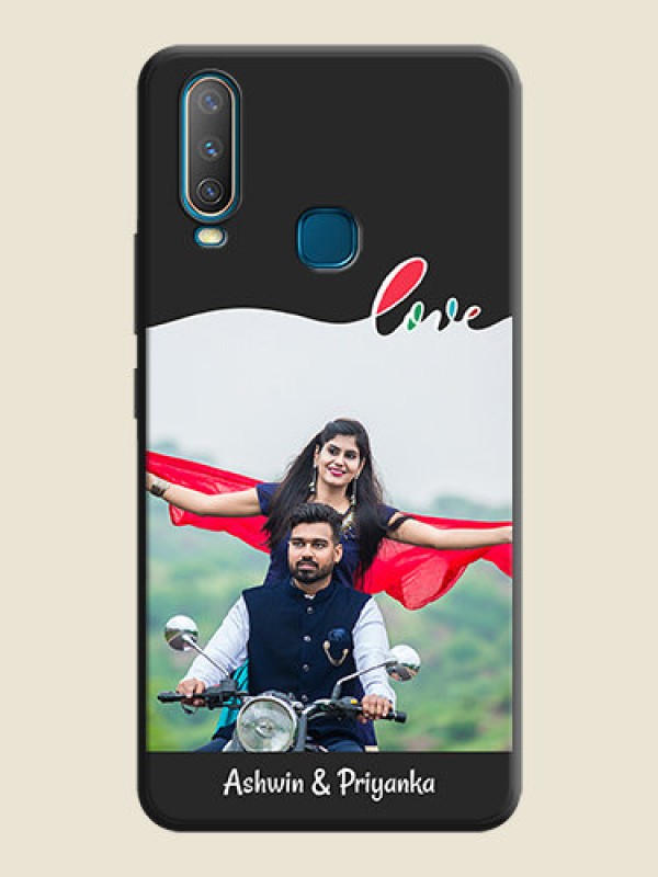 Custom Fall in Love Pattern with Picture - Photo on Space Black Soft Matte Mobile Case - Vivo U10