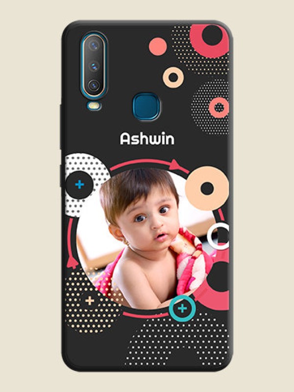 Custom Multicoloured Round Image on Personalised Space Black Soft Matte Cases - Vivo U10