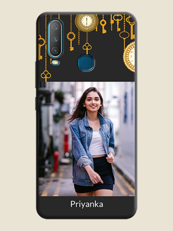 Custom Decorative Design with Text on Space Black Custom Soft Matte Back Cover - Vivo U10