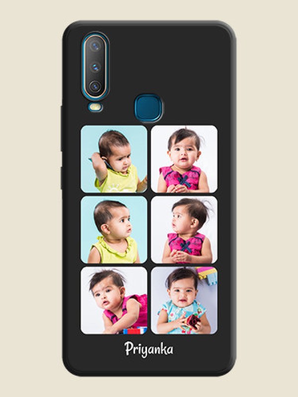 Custom Floral Art with 6 Image Holder - Photo on Space Black Soft Matte Mobile Case - Vivo U10