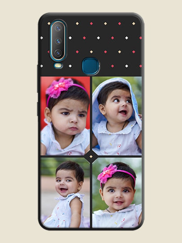 Custom Multicolor Dotted Pattern with 4 Image Holder on Space Black Custom Soft Matte Phone Cases - Vivo U10