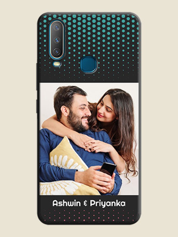 Custom Faded Dots with Grunge Photo Frame and Text on Space Black Custom Soft Matte Phone Cases - Vivo U10