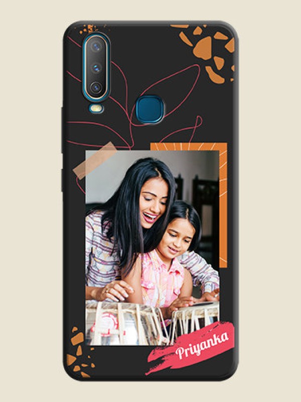 Custom Orange Photo Frame on Space Black Custom Soft Matte Phone Back Cover - Vivo U10