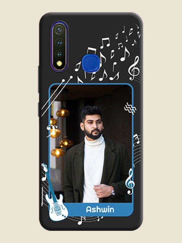 Custom Musical Theme Design with Text - Photo on Space Black Soft Matte Mobile Case - Vivo U20
