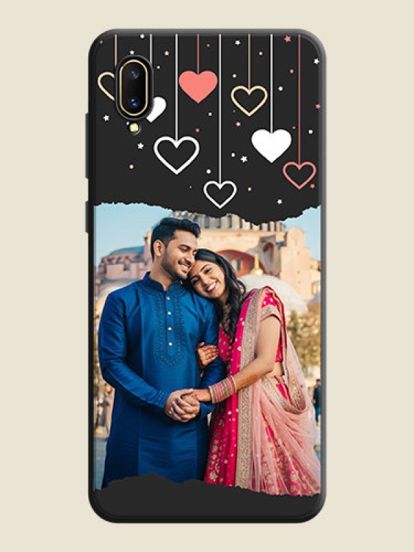Custom Love Hangings with Splash Wave Picture on Space Black Custom Soft Matte Phone Back Cover - Vivo V11 Pro