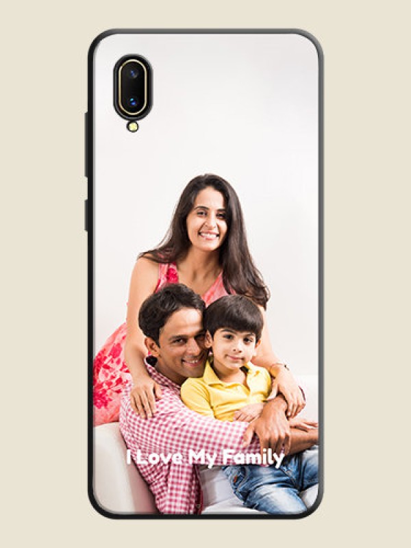 Custom Full Single Pic Upload With Text On Space Black Personalized Soft Matte Phone Covers -Vivo V11 Pro