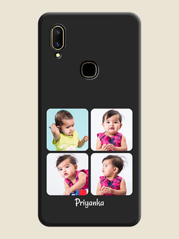 Custom Floral Art with 6 Image Holder - Photo on Space Black Soft Matte Mobile Case - Vivo V11