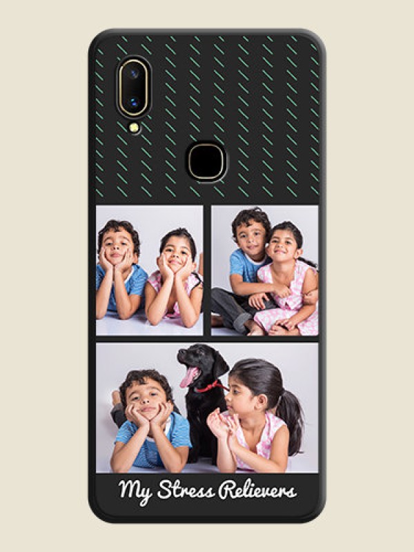 Custom Cross Dotted Pattern with 2 Image Holder  on Personalised Space Black Soft Matte Cases - Vivo V11