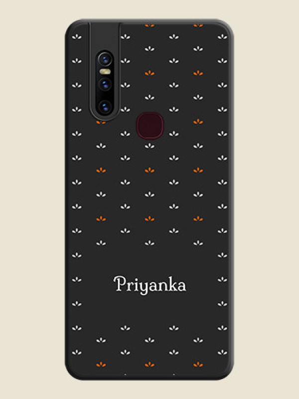 Custom Simple Pattern With Custom Text On Space Black Personalized Soft Matte Phone Covers -Vivo V15
