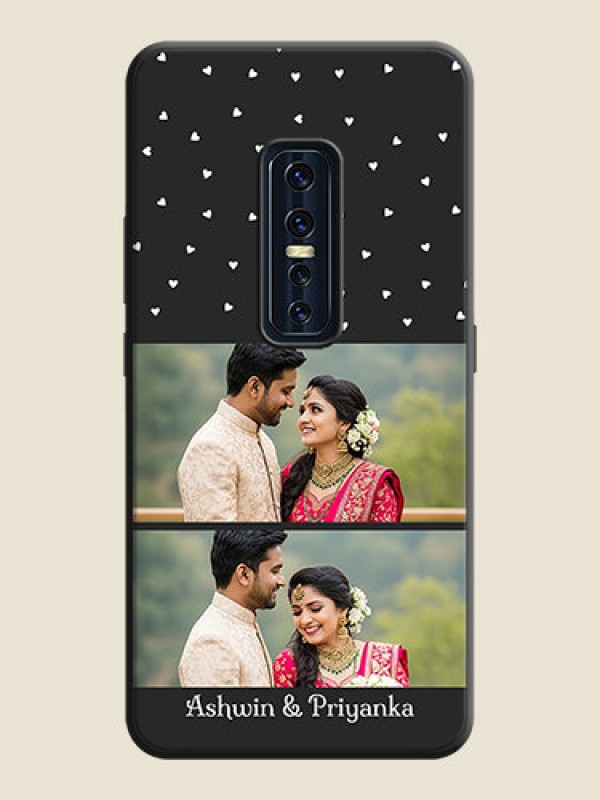 Custom Miniature Love Symbols with Name on Space Black Custom Soft Matte Back Cover - Vivo V17 Pro