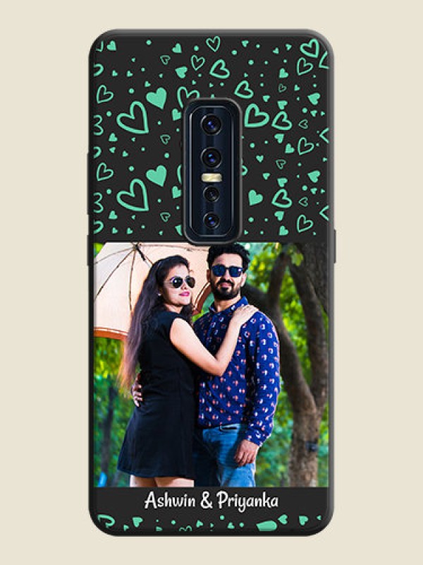 Custom Sea Green Indefinite Love Pattern - Photo on Space Black Soft Matte Mobile Cover - Vivo V17 Pro