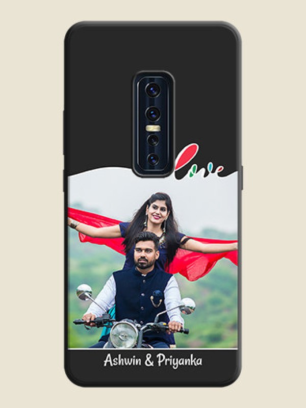 Custom Fall in Love Pattern with Picture - Photo on Space Black Soft Matte Mobile Case - Vivo V17 Pro
