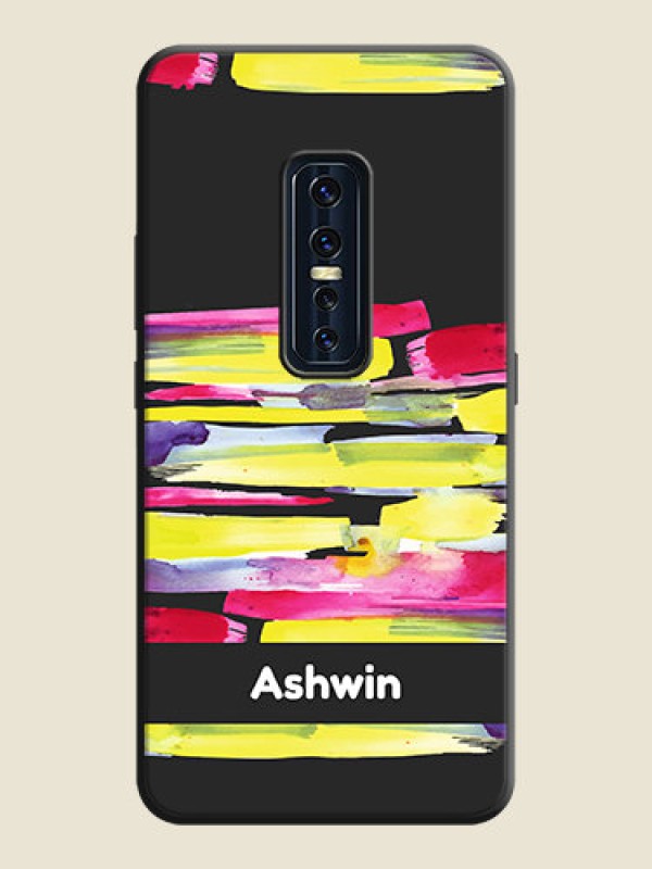 Custom Brush Coloured on Space Black Personalized Soft Matte Phone Covers - Vivo V17 Pro