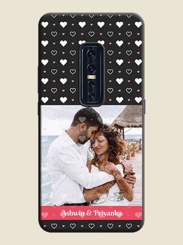 Custom White Color Love Symbols with Text Design - Photo on Space Black Soft Matte Phone Cover - Vivo V17 Pro