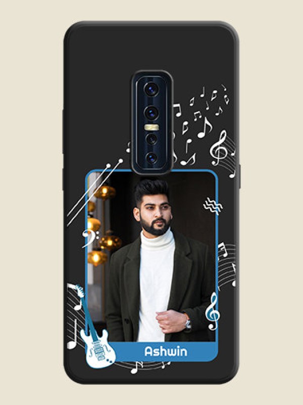 Custom Musical Theme Design with Text - Photo on Space Black Soft Matte Mobile Case - Vivo V17 Pro