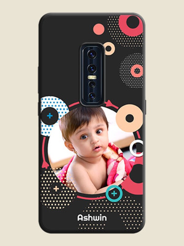 Custom Multicoloured Round Image on Personalised Space Black Soft Matte Cases - Vivo V17 Pro