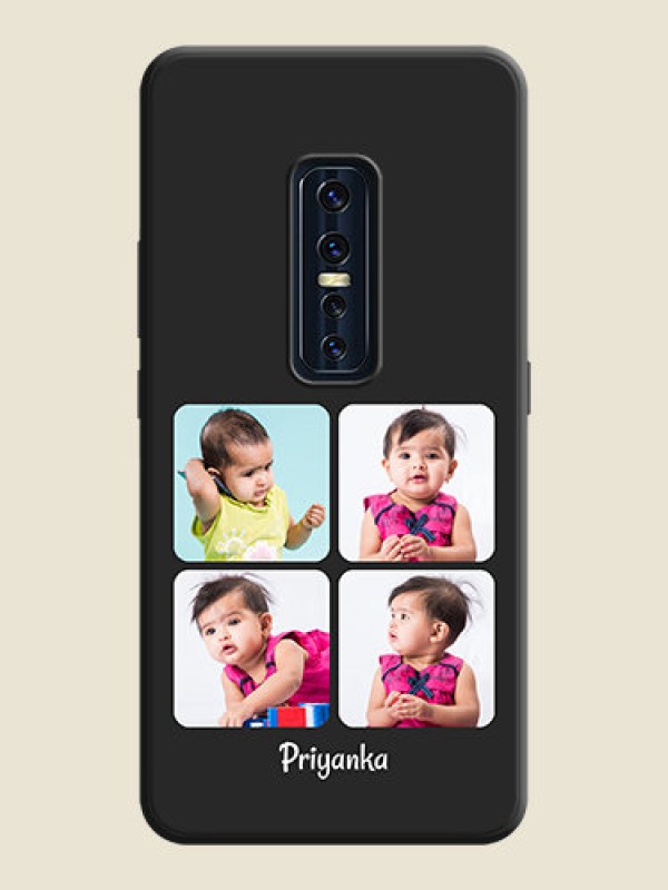 Custom Floral Art with 6 Image Holder - Photo on Space Black Soft Matte Mobile Case - Vivo V17 Pro