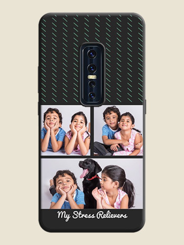 Custom Cross Dotted Pattern with 2 Image Holder  on Personalised Space Black Soft Matte Cases - Vivo V17 Pro