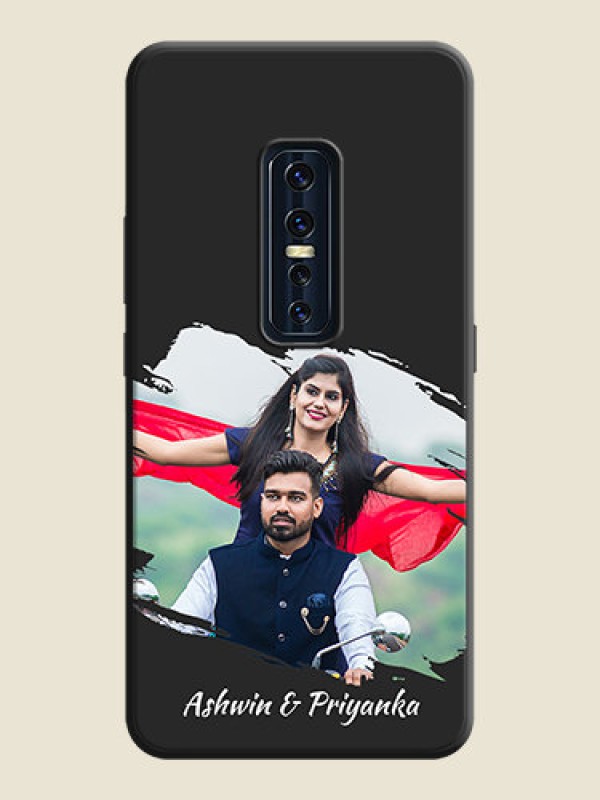 Custom Grunge Brush Strokes - Photo on Space Black Soft Matte Back Cover - Vivo V17 Pro
