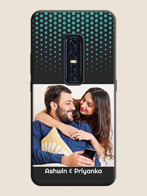 Custom Faded Dots with Grunge Photo Frame and Text on Space Black Custom Soft Matte Phone Cases - Vivo V17 Pro