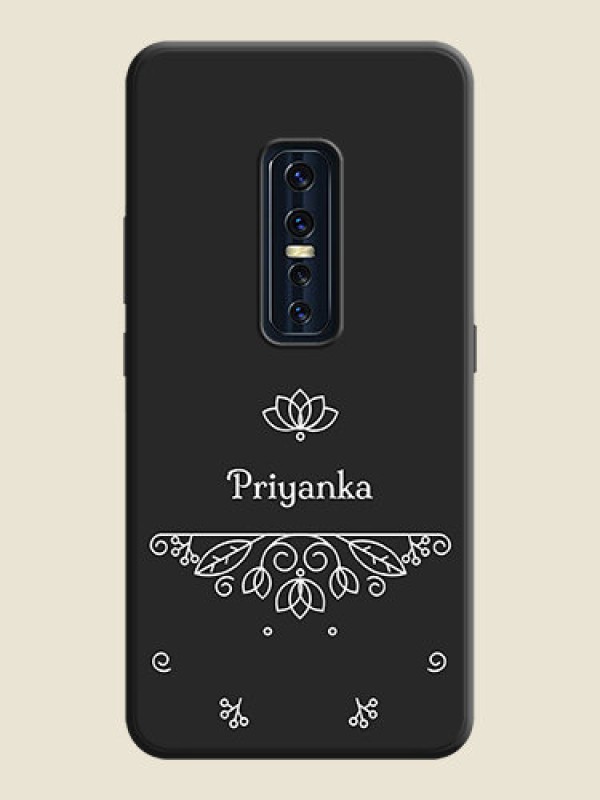 Custom Lotus Garden Custom Text On Space Black Personalized Soft Matte Phone Covers -Vivo V17 Pro