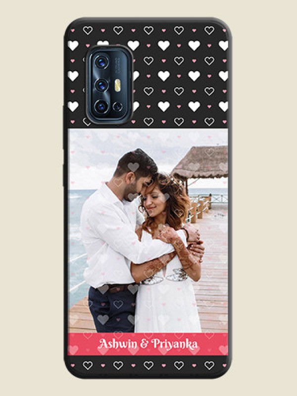 Custom White Color Love Symbols with Text Design - Photo on Space Black Soft Matte Phone Cover - Vivo V17