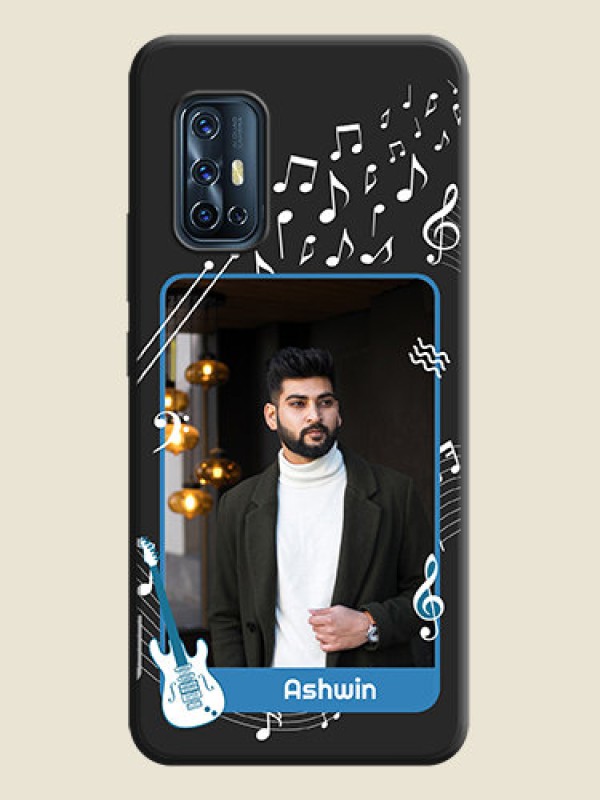 Custom Musical Theme Design with Text - Photo on Space Black Soft Matte Mobile Case - Vivo V17