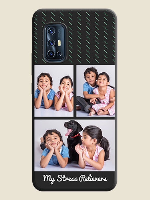 Custom Cross Dotted Pattern with 2 Image Holder  on Personalised Space Black Soft Matte Cases - Vivo V17