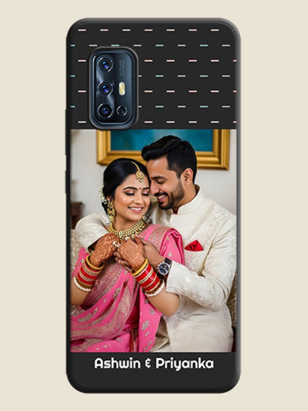 Custom Line Pattern Design with Text on Space Black Custom Soft Matte Phone Back Cover - Vivo V17