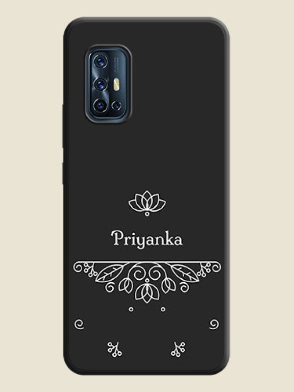 Custom Lotus Garden Custom Text On Space Black Personalized Soft Matte Phone Covers -Vivo V17