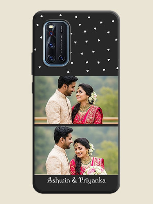 Custom Miniature Love Symbols with Name on Space Black Custom Soft Matte Back Cover - Vivo V19